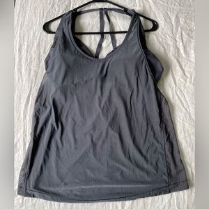 Lululemon built in bra tank, grey, medium